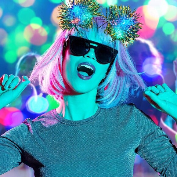 Lighted Cat Ears Headband 16pcs Multicolor LED Rave Hair Accessories for Women - Picture 4 of 7